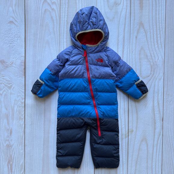 The North Face Lil' Snuggler Goose Down Insulated 550-fill Snowsuit Size 6-12M - Picture 1 of 8